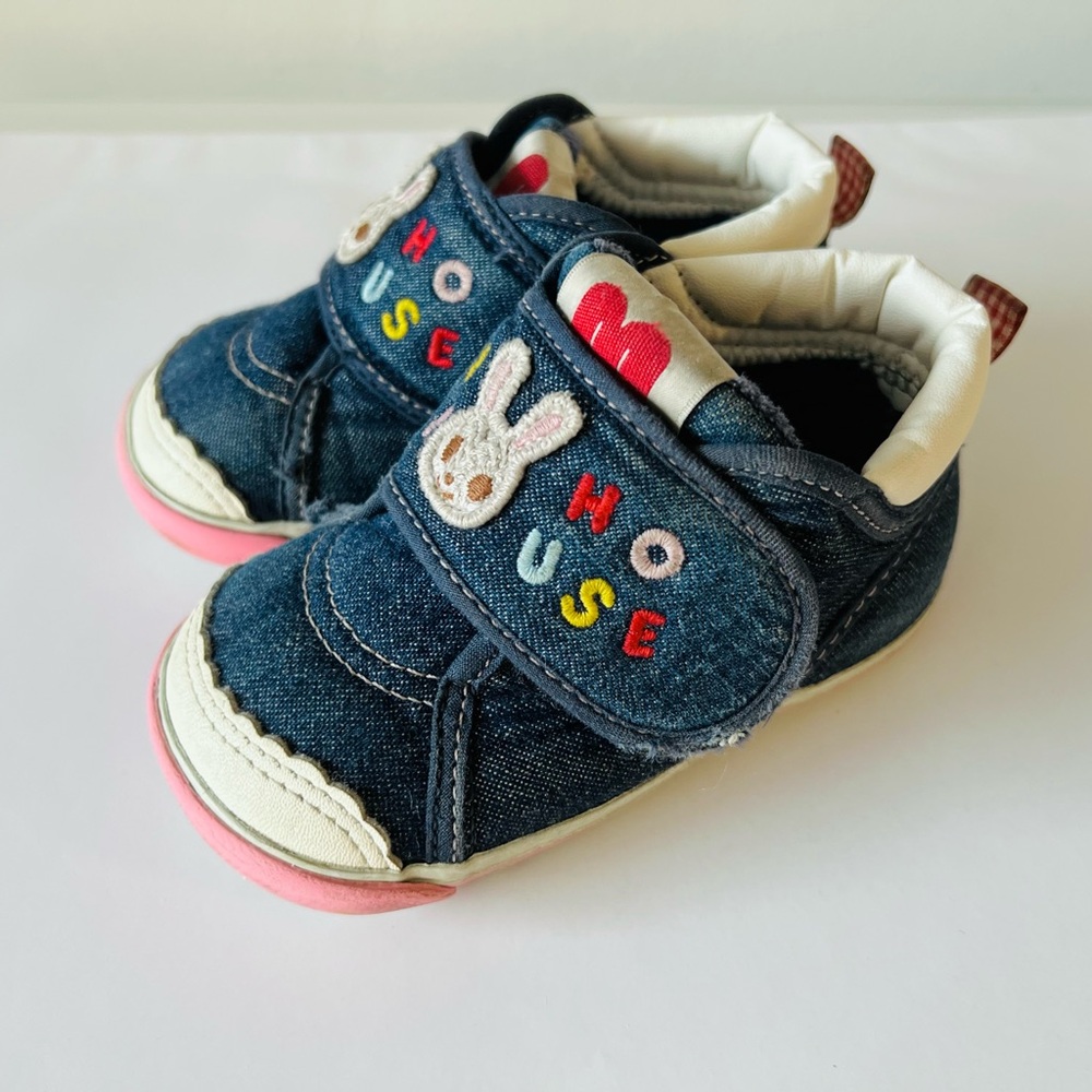 MIKI HOUSE My Usako Bunny Denim Kids Shoes Size 13cm (US 6)